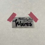 Eigenproduktion 1 Stück kleines flauschiges Bügelbild "Make Waves" schwarz